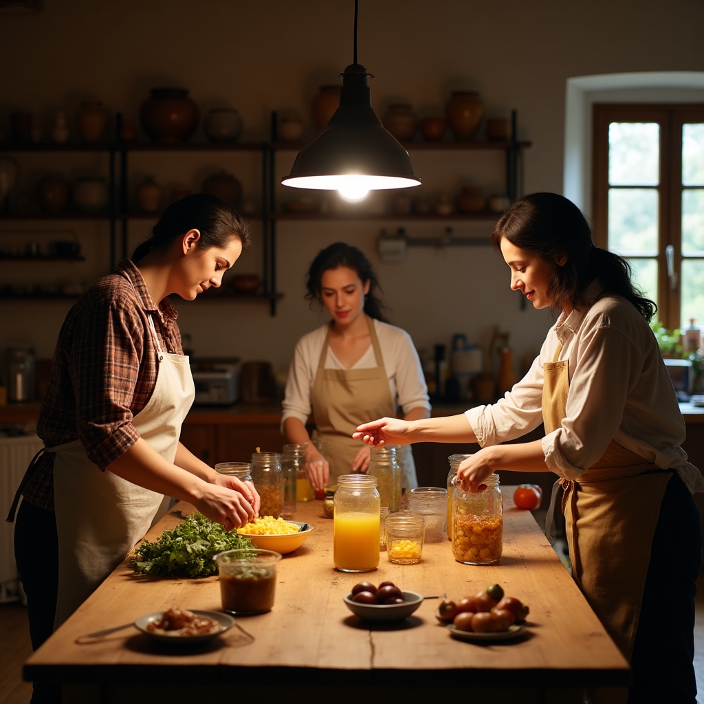 Atelier practic de fermentare în grup, preparare murături